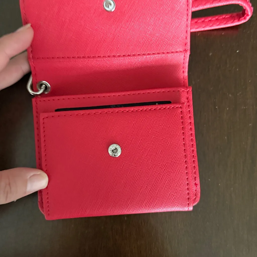 Steve Madden Red Wristlet Wallet with Silver Accents - Image 4