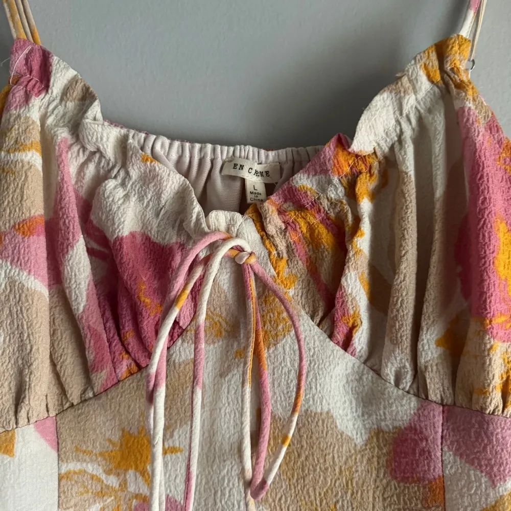 En Crème Boutique Sleeveless Floral Mini Dress Size Large Pink - Image 5