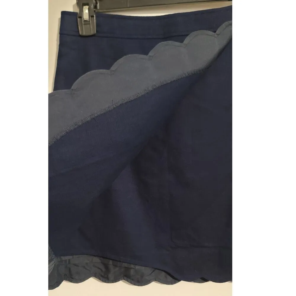 J Crew Scalloped A-line Faux Wrap Mini Skirt Blue 2 - Image 10