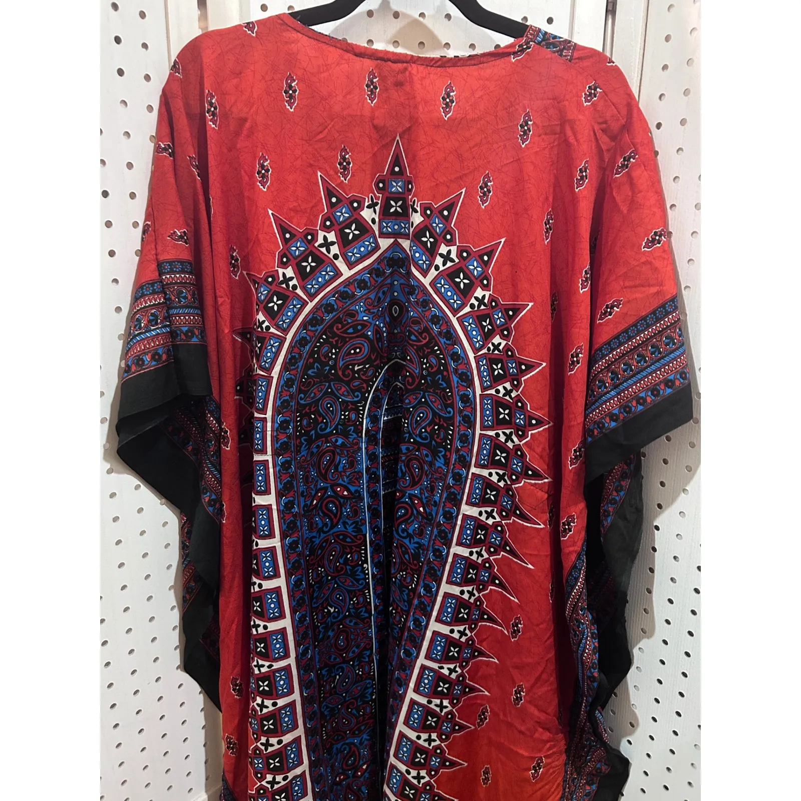 Bell Pepper Fashion Wear Red Boho Patchwork Print Kaftan Maxi Dress Free Size Size undefined - Image 6