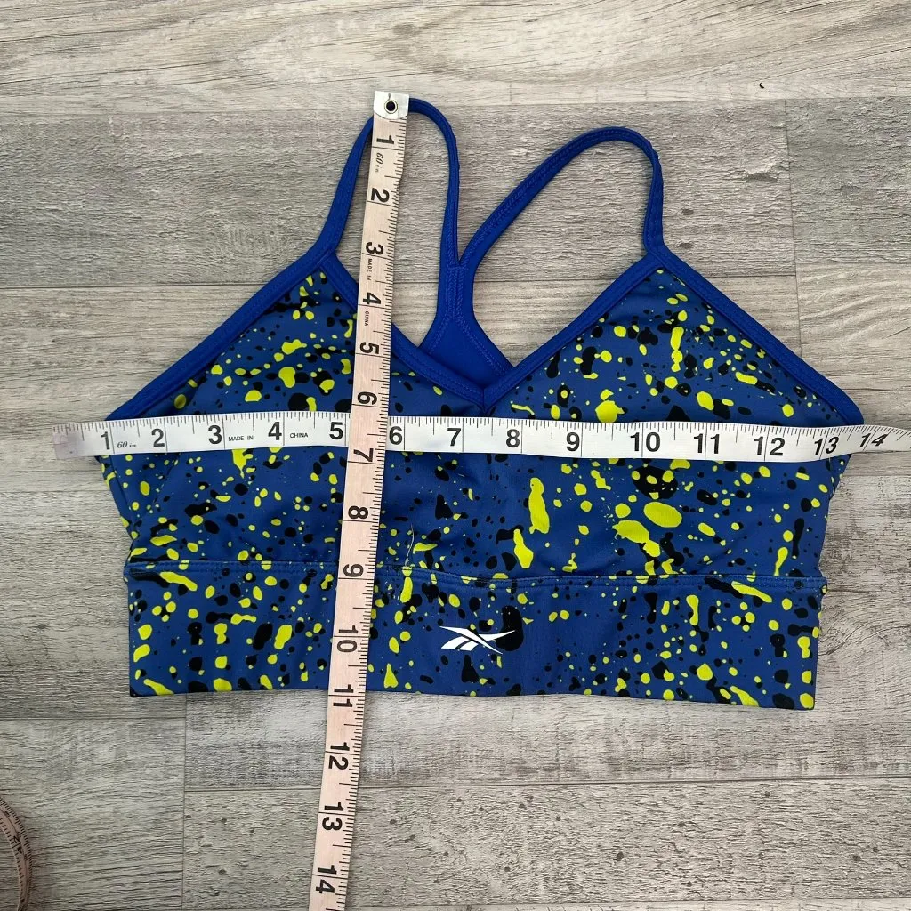 Reebok Blue Yellow Athletic Set Sports Bra Full Length Leggings K2 - Image 9