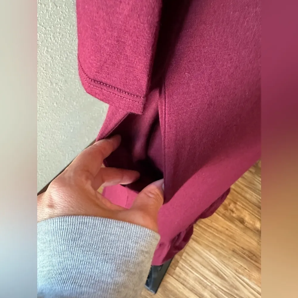 Zenana Outfitters Ruffle Round Neck Shirt Dress Burgundy Small - Image 4