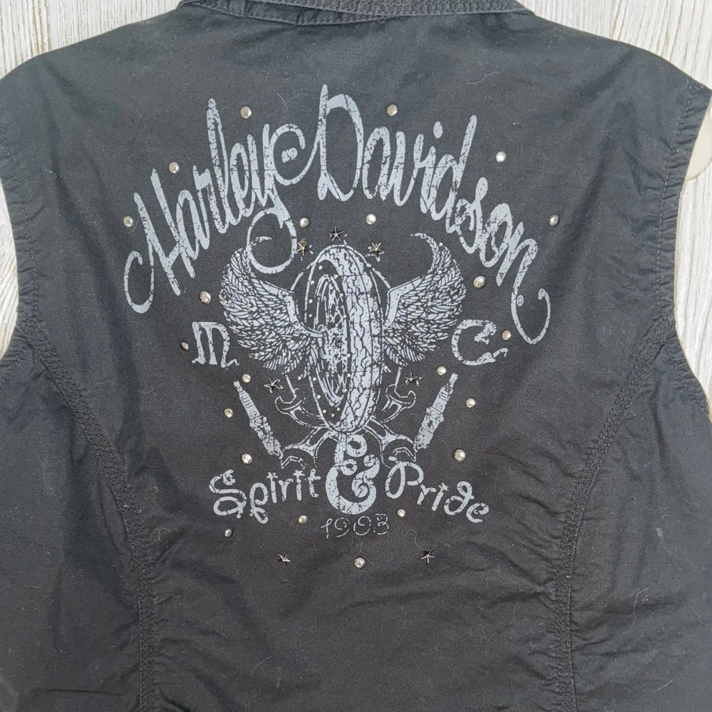 Harley-Davidson Black Studded sleeveless top - Image 5