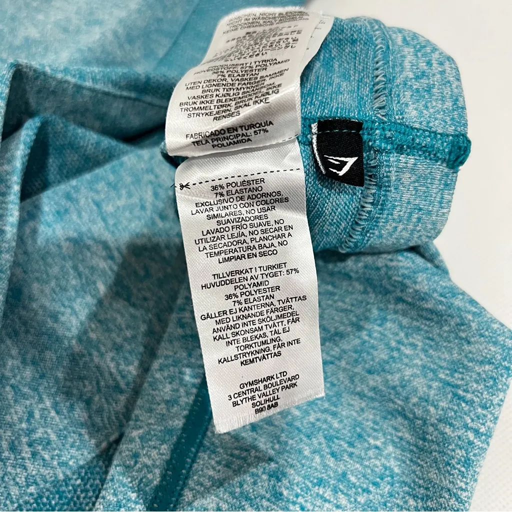 Gymshark Flex High Waisted Size Small Hydro Teal Marl/Light Gray Leggings - Image 6