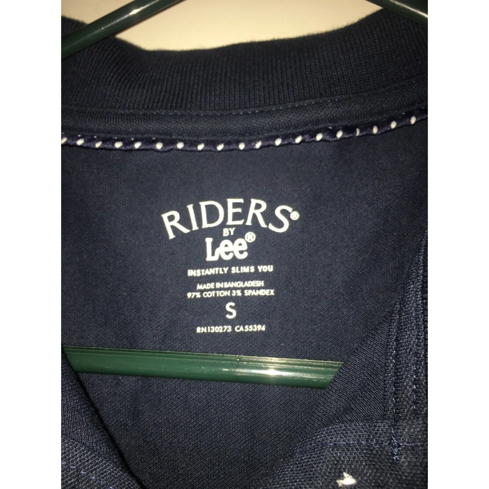 Riders By Lee Polo Shirt Women's Blue Short Sleeve Polo Shirt Size Small - Image 4