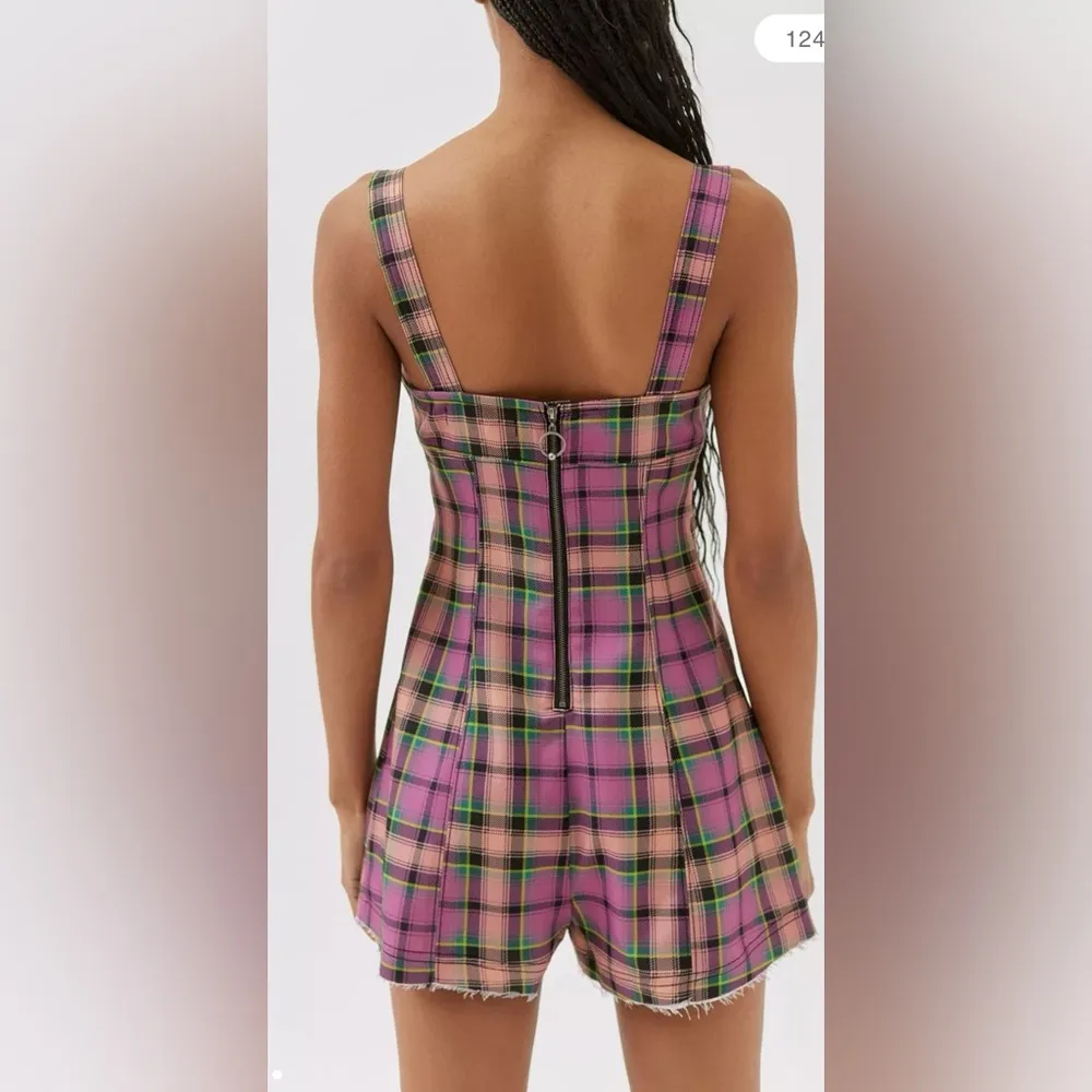 🐸NWT URBAN OUTFITTERS Plaid Romper, Small - Image 3