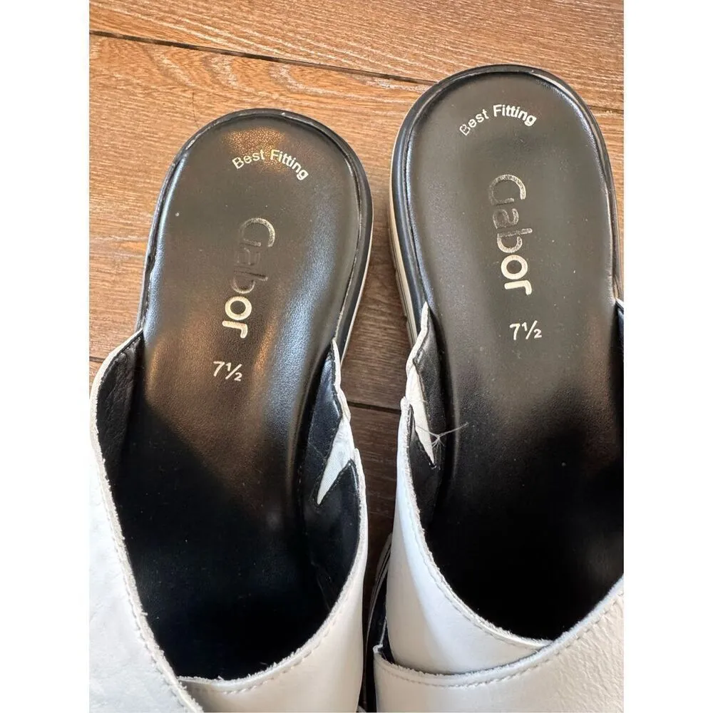Gabor Women's Berwick Mules Sandals Size 7.5 (RUNS BIG LIKE 9) White - Image 3