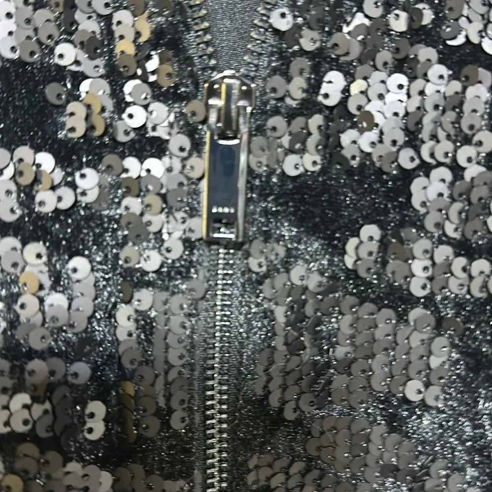 DKNY  Sequin Black Bomber Jacket Throwback 90’s Style Medium EUC - Image 13