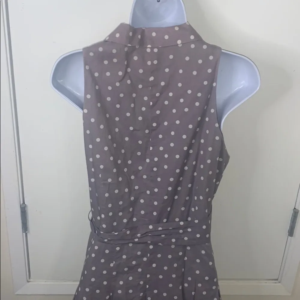 - polka dot dress tan & white pretty woman dress style s12 - Image 9