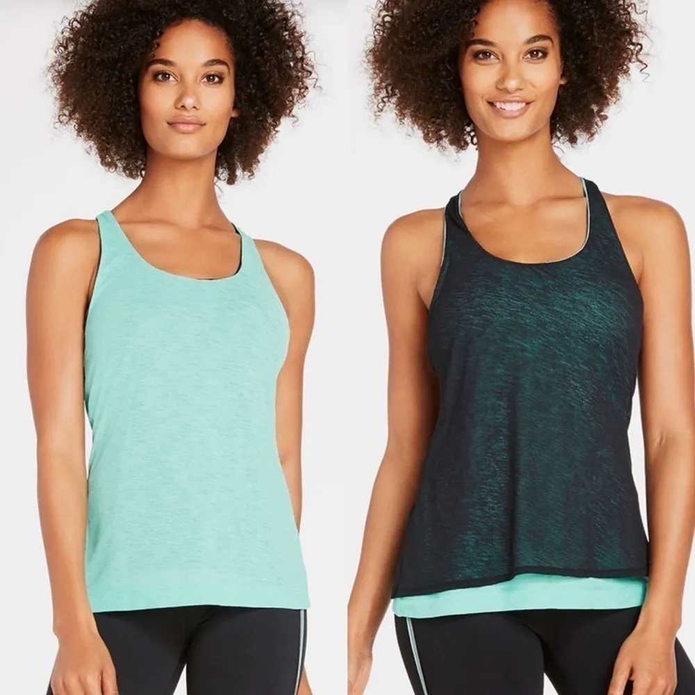 Fabletics Eiffel Tank in Jade Black Size Extra‎ Large - Image 2