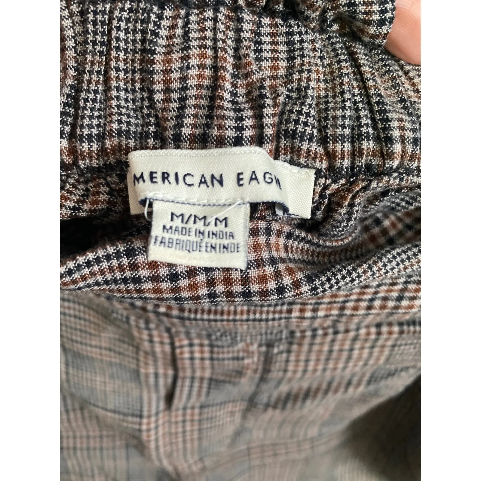 American Eagle Plaid Paperbag Waist Culottes Cropped Pants Women's M - Image 4