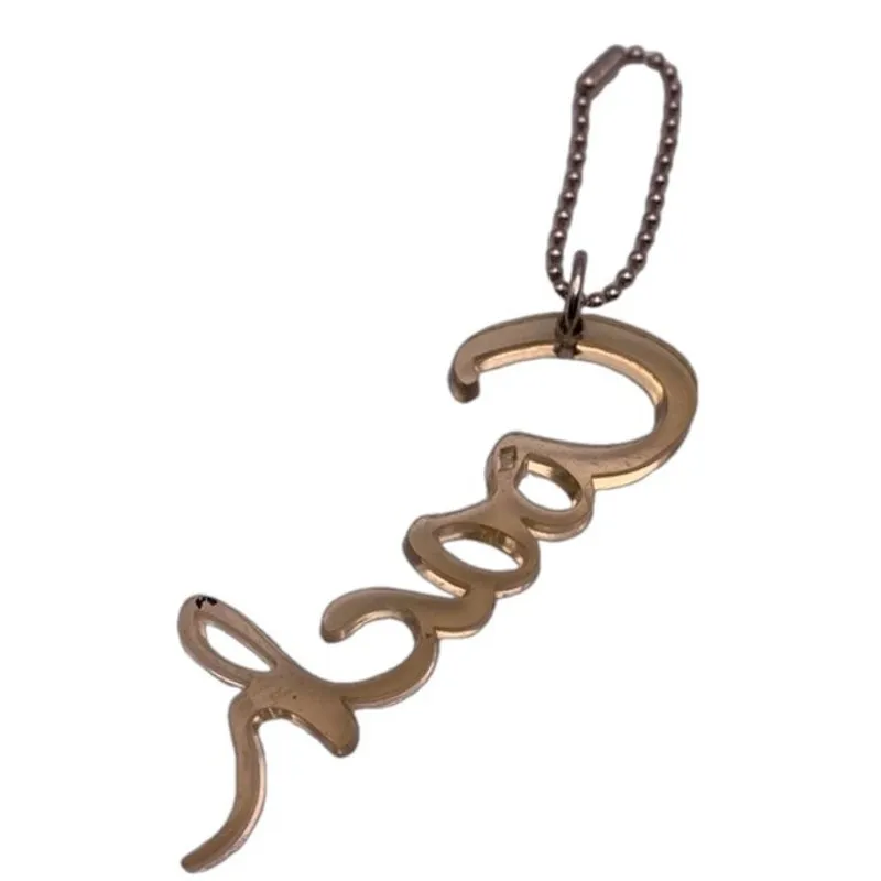 3" COACH Poppy Script Fob Bag Charm Hang tag Hangtag - Image 2