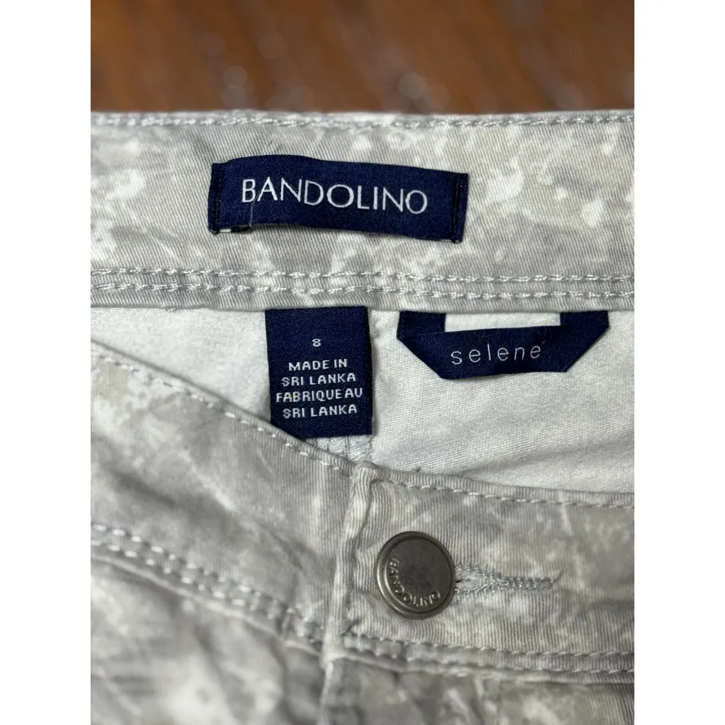Bandolino Womens Selene Acid Wash Camo White Gray Printed Capri Pants Size 8 - Image 8