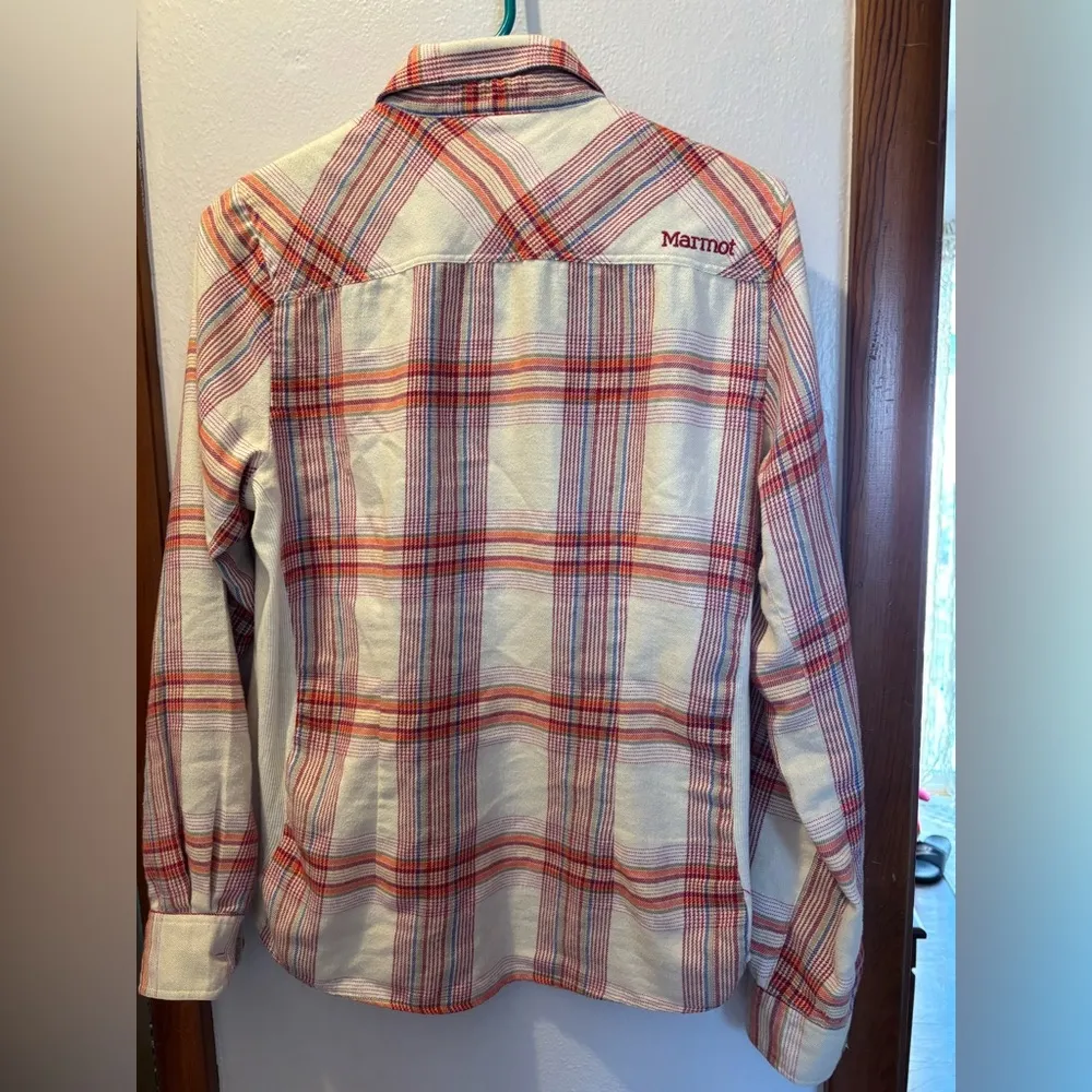 Marmot Orange Red Stripe M Button Up - Image 5