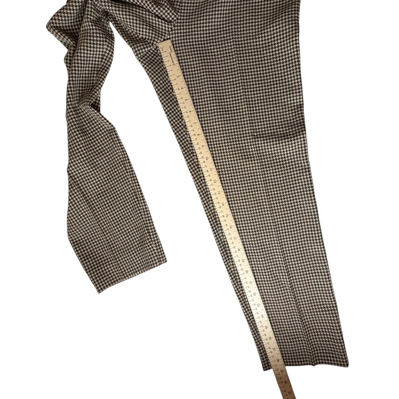 Garfield & Marks Continental Pkt Pants Sz 8 VTG Houndstooth USA Academia Office Brown - Image 11