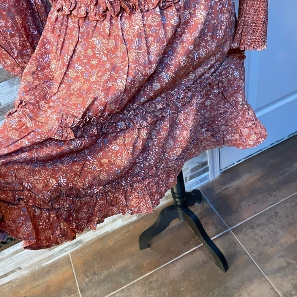 NWT HOUSE OF HARLOW 1960 - x Revolve Wallis Rust Dress Cotton Sz XL - Image 11