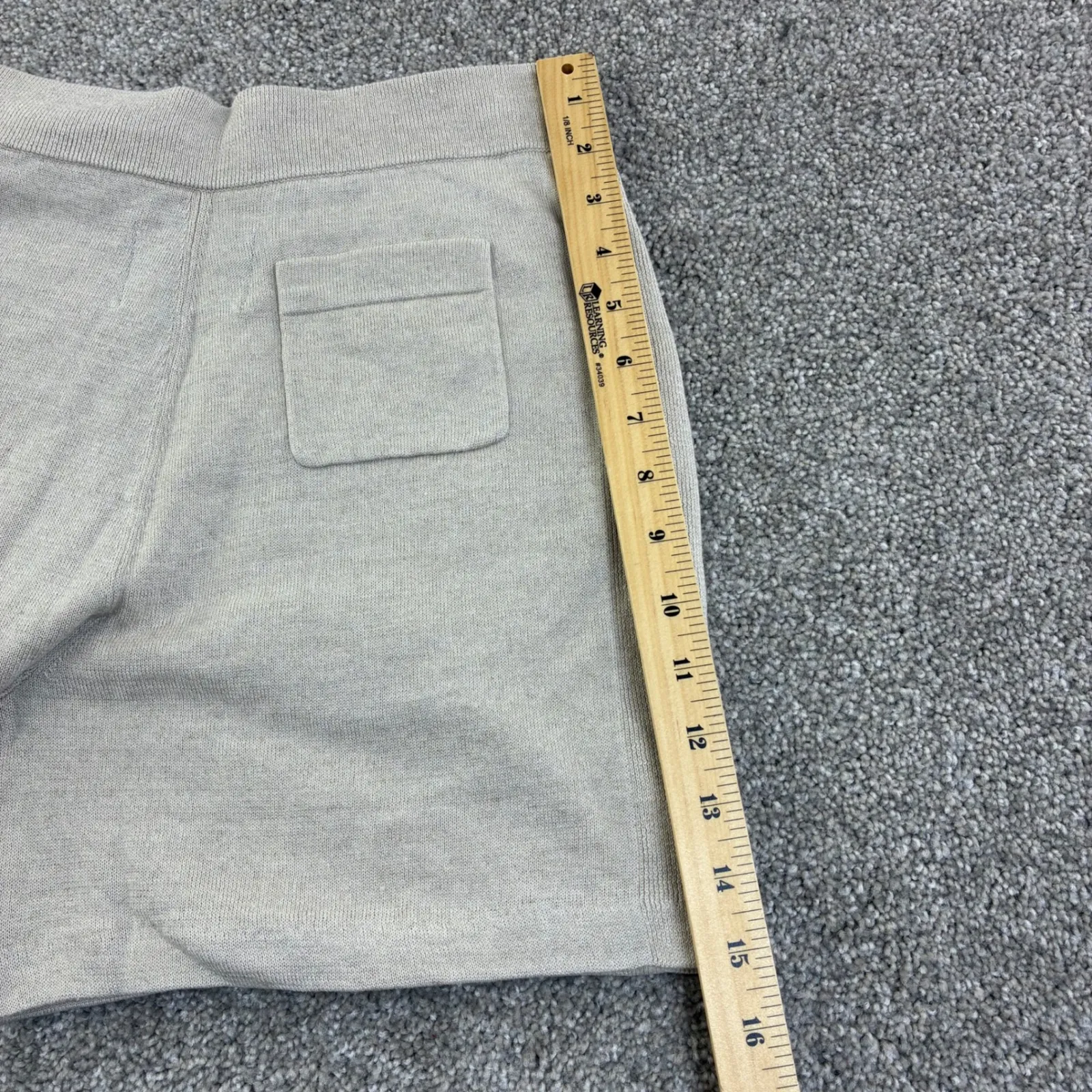 Meticulous Knitwear Womens M Tan Linen Blend Knit Lounge Shorts Pockets Comfort Size M - Image 6