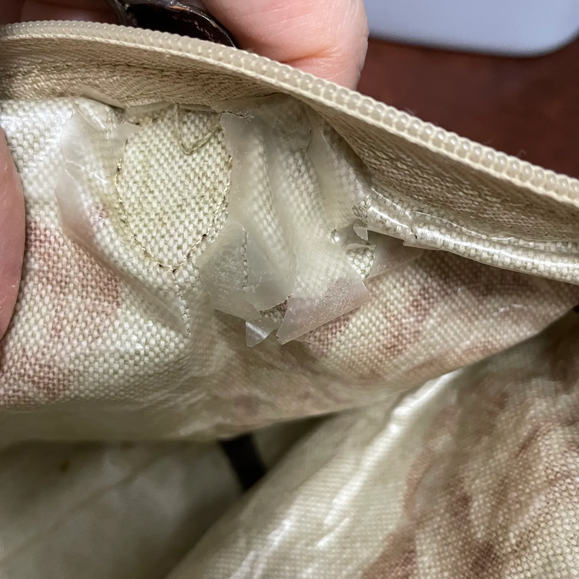 Brighton Vintage  Floral Tapestry Convertible Handbag Purse Cream Brown Olive - Image 7