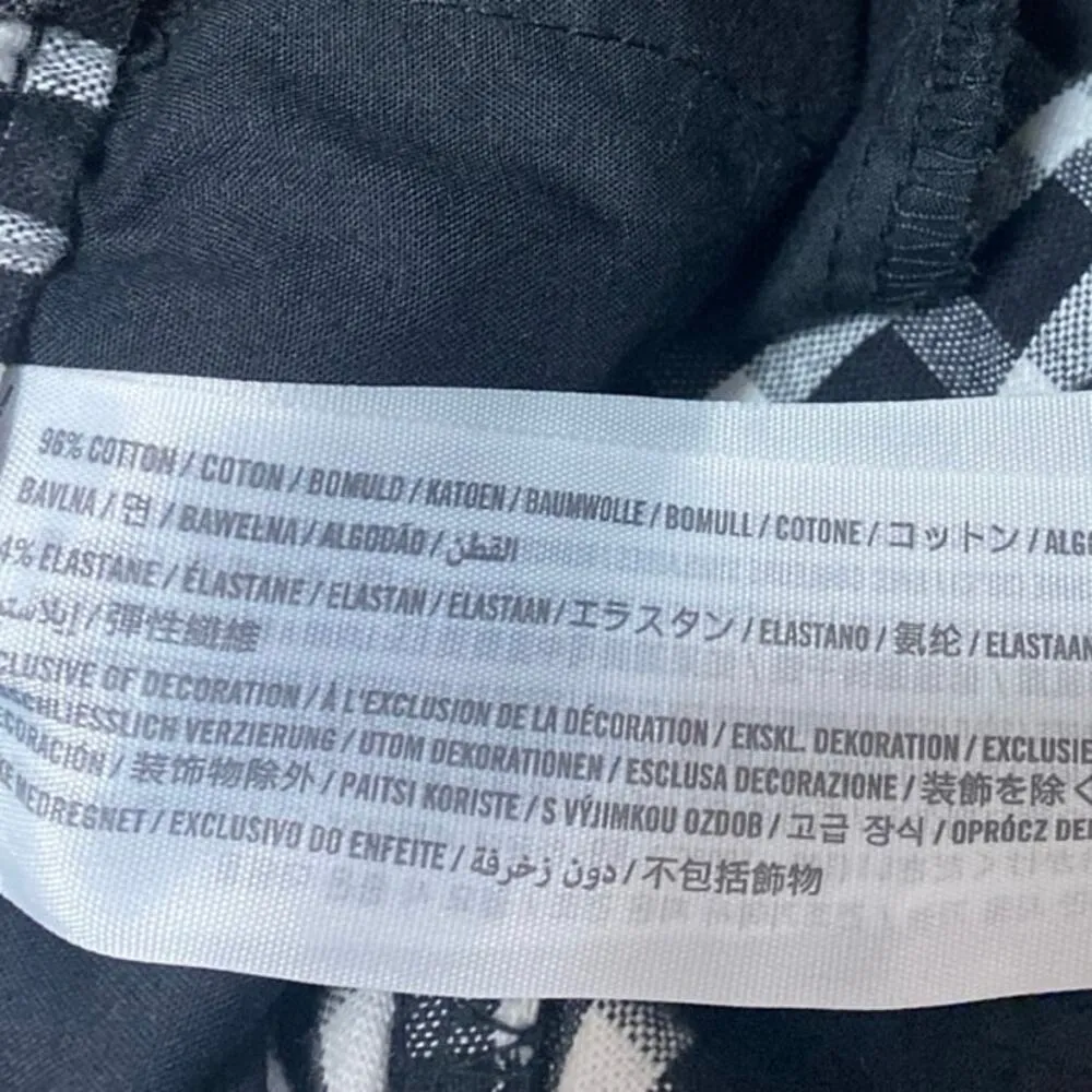 Hollister Black Plaid Checkered Straight Leg High Waist Trousers Dress Pants M - Image 5