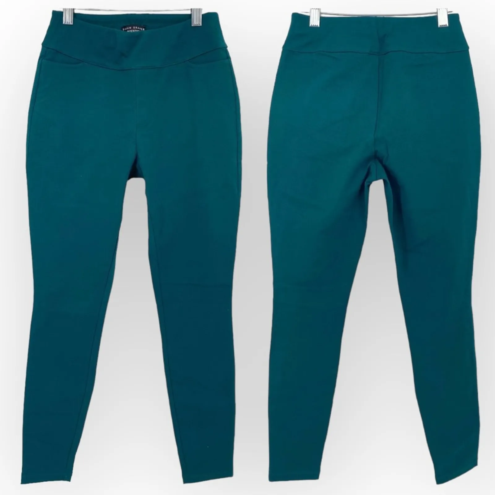 NWOT SUSAN GRAVER WEEKEND Premium Stretch Ankle Leggings Size XXSP Rich Mallard - Image 2