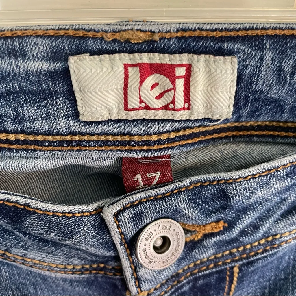 LEI Women's Straight Leg Blue Jeans Size 17 juniors y2k retro western - Image 4