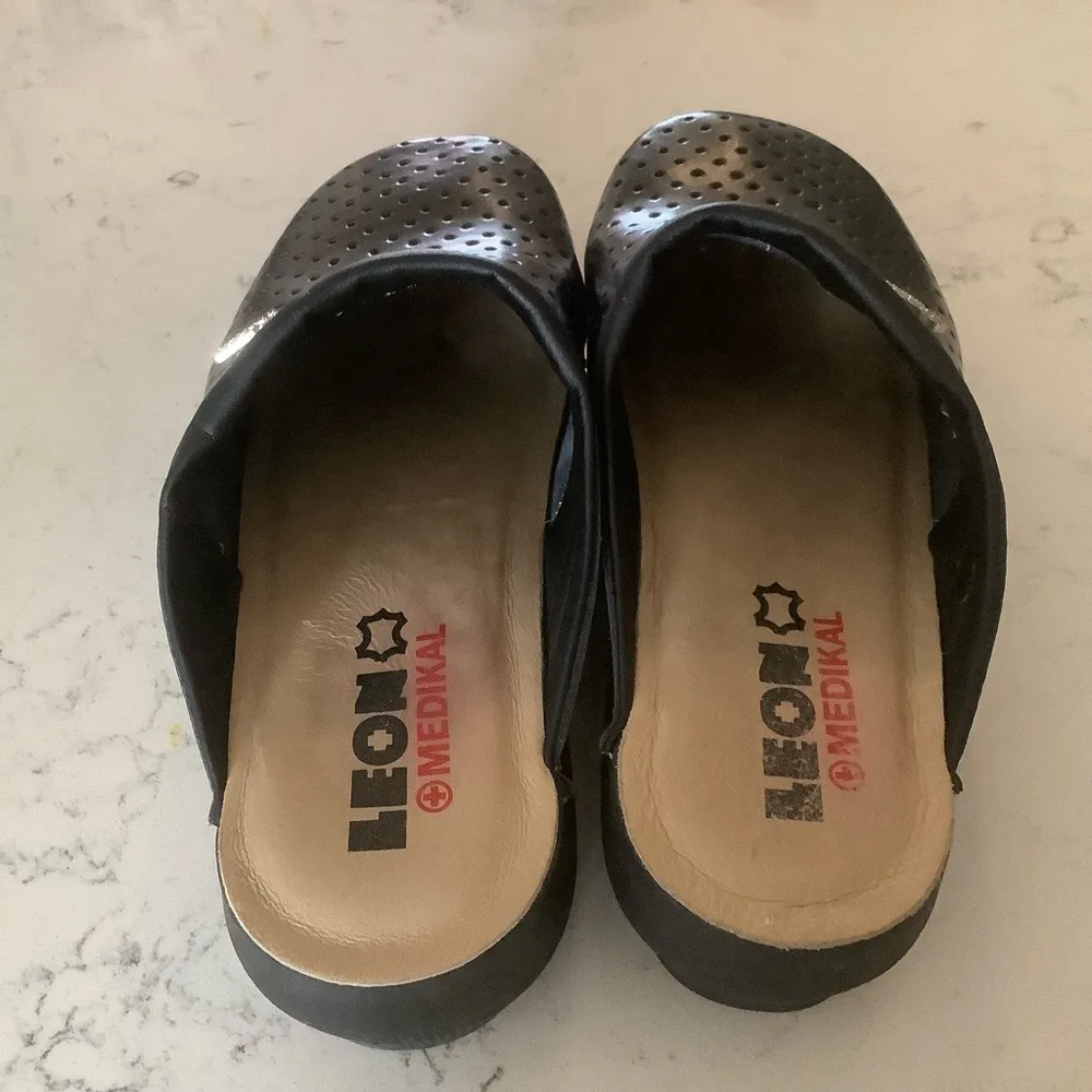 Leon PU100 anatomic shoe clogs genuine leather comfort medical anti - Image 4