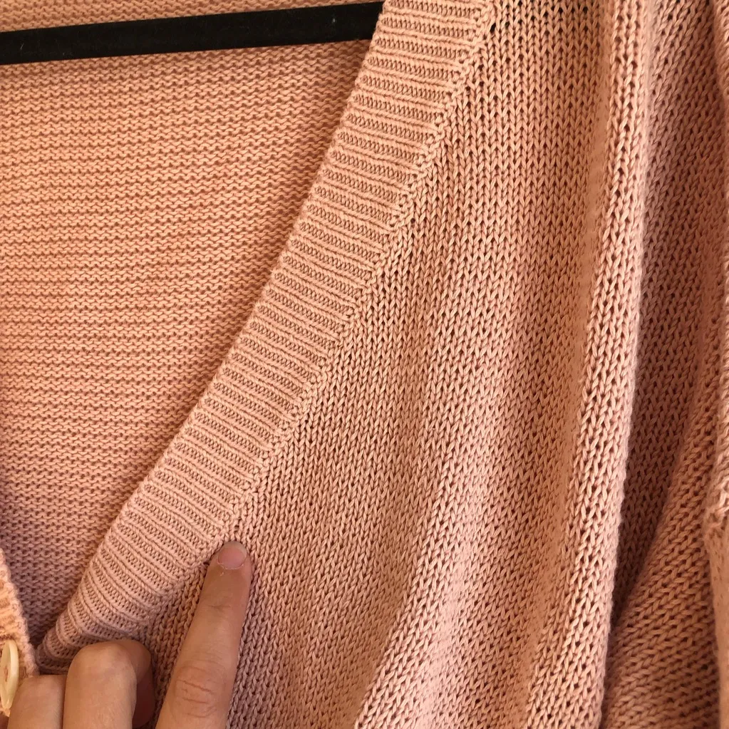 Emerson Fry Carolyn Cardigan Sweater Women's Large Button Up Organic Cotton Clay Pink - Image 14