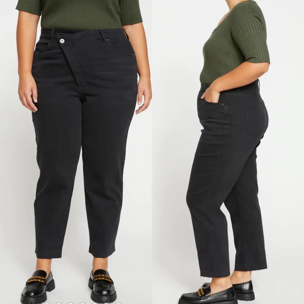 Universal Standard Katie High Rise Crossover Jeans - Broken Black - Image 6