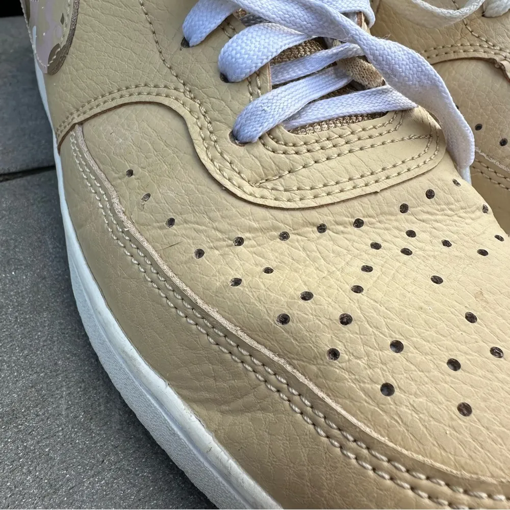 Nike Court Vision Low 'Sesame Camo' Sneakers Tan/Pink Collectible Streetwear - Image 4