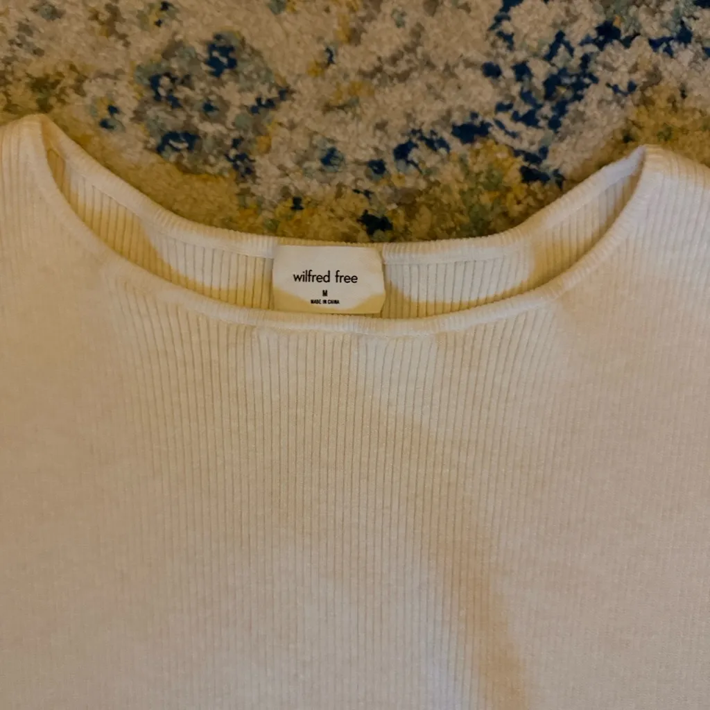 Wilfred Aritzia cutout medium ribbed White Mini Dress - Image 9