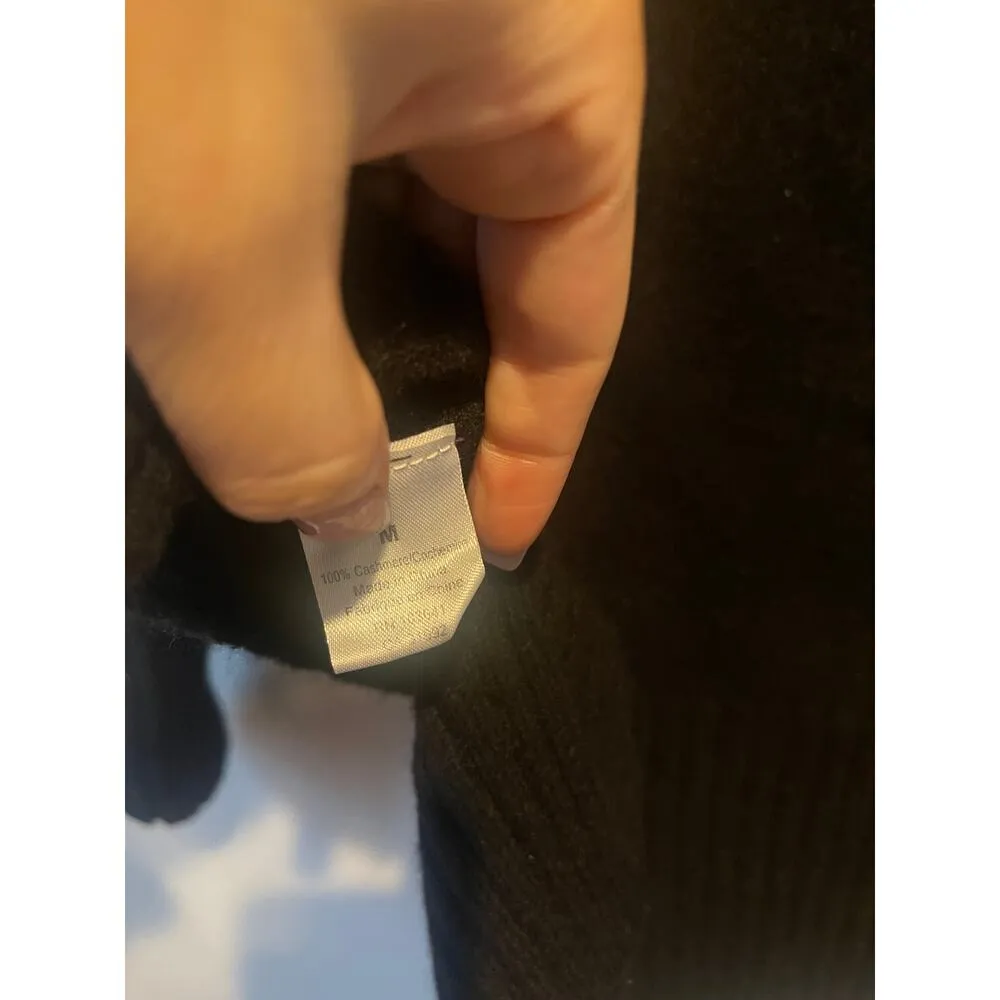 Kier & J Black Mock Neck High Low Cashmere Sweater Size M - Image 4