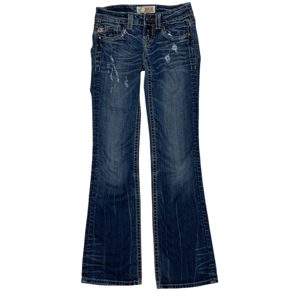 MEK Denim Antwerp Distressed Bootcut Jeans Size 24/32 - Image 13