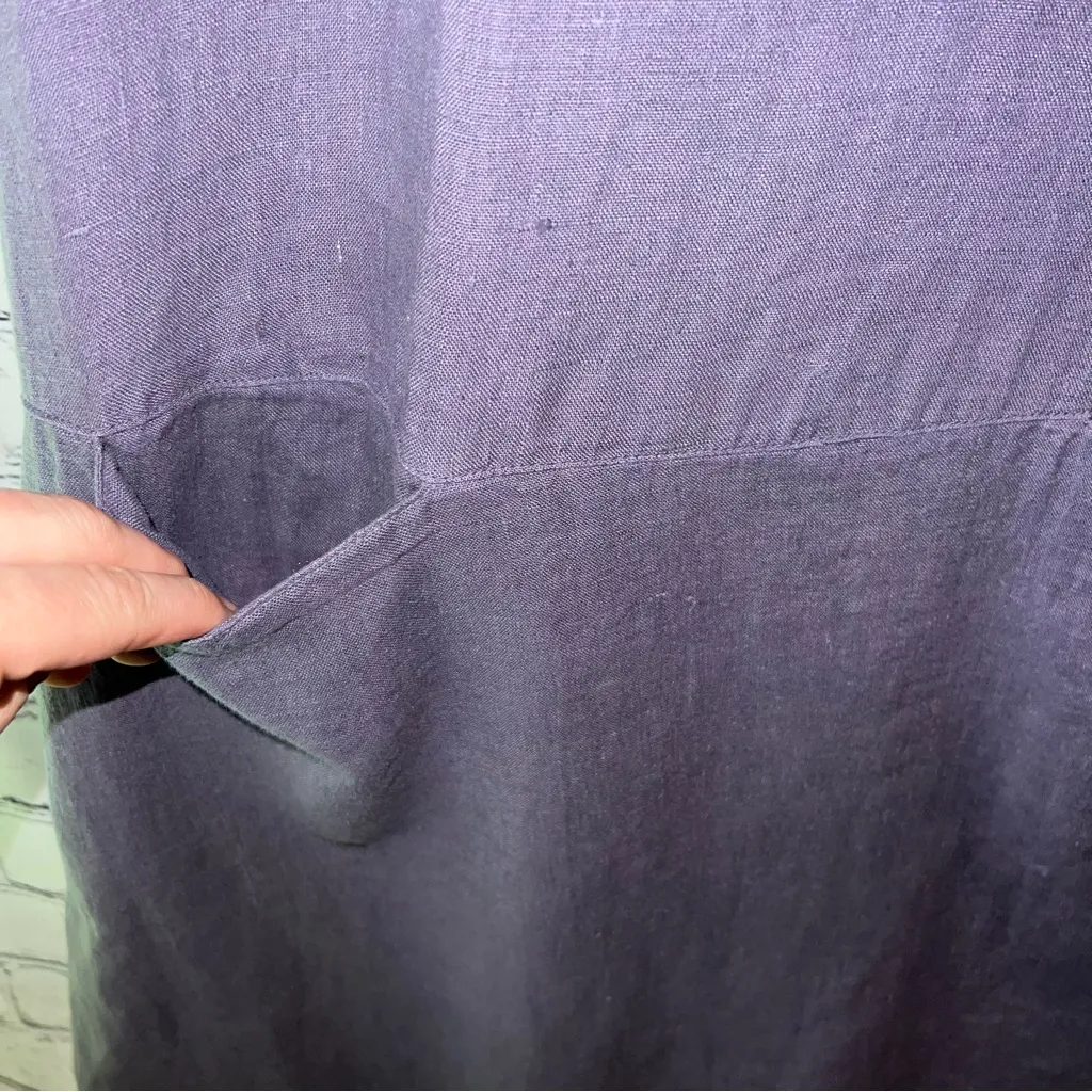 Via Vai by Pollero Vintage NWT Linen Shift Dress Purple‎ Size Large Purple - Image 4
