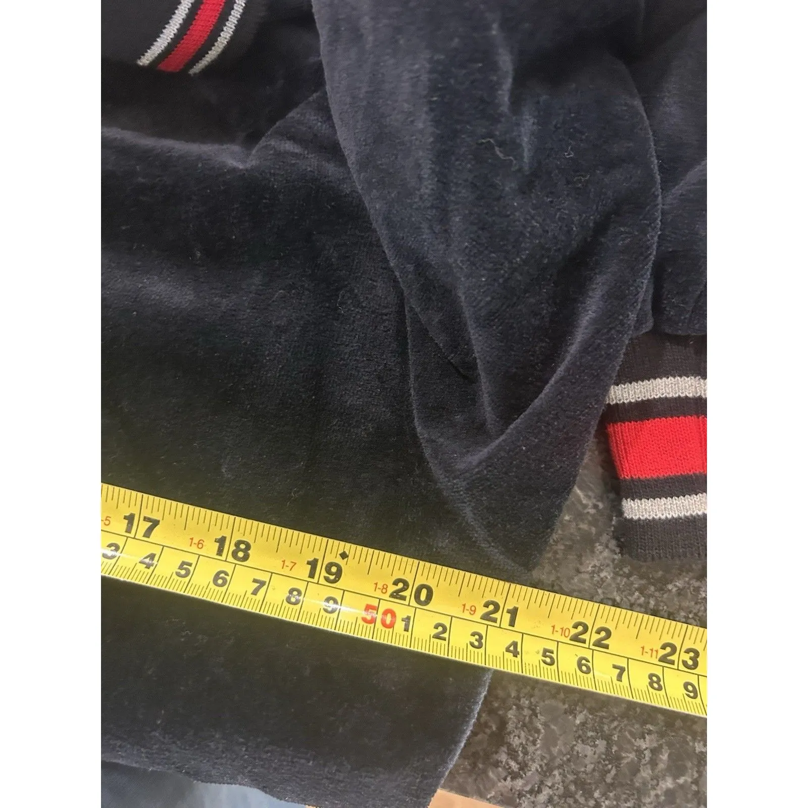 Vintage Jantzen Velour Track Jacket Women’s Size Medium Black Red Skater Grunge - Image 6