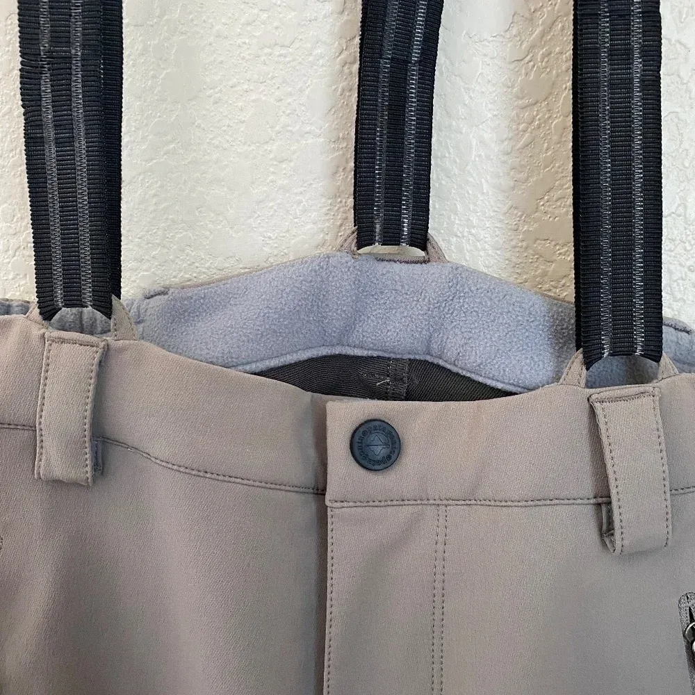 Patagonia Womens Ski hiking Pants Size 8 beige khaki green with‎ suspenders - Image 7