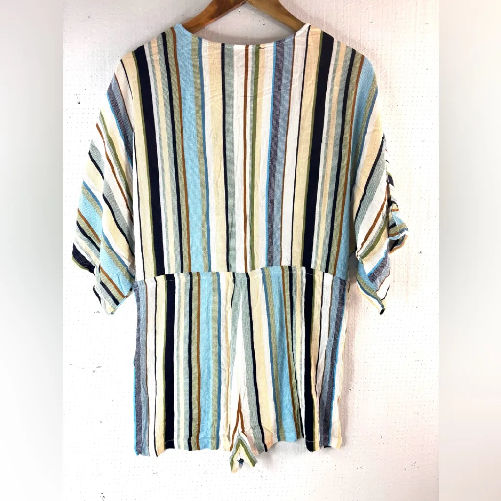 Aakaa M Striped V-Neck Romper with Tassels - Image 6