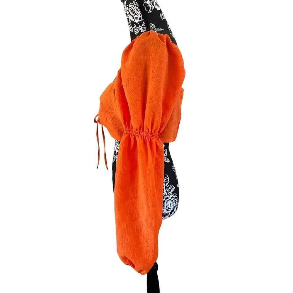 Flawed Divided by H&M Crop Top Cut Out Sexy Cropped Blouse Beach Coastal Summer - Image 3