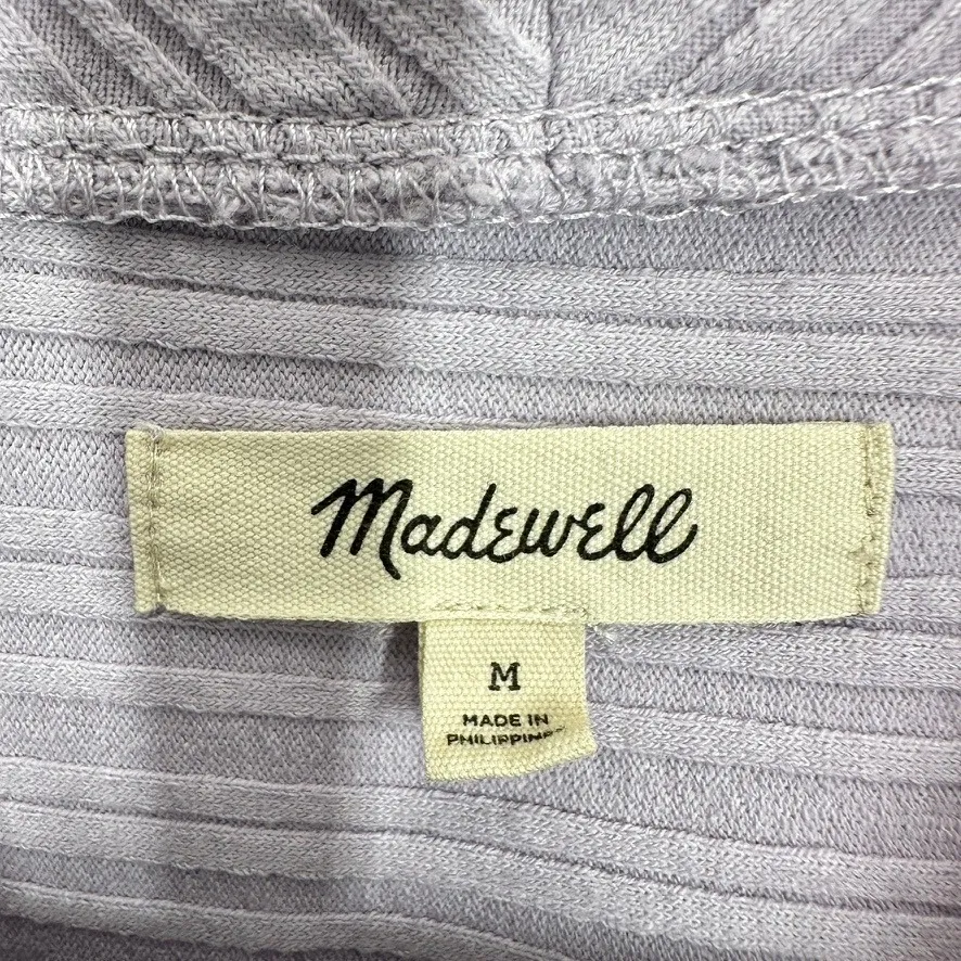 Madewell Ribbed Collared Long Sleeve Pullover Top Lavender Purple Size Medium - Image 5