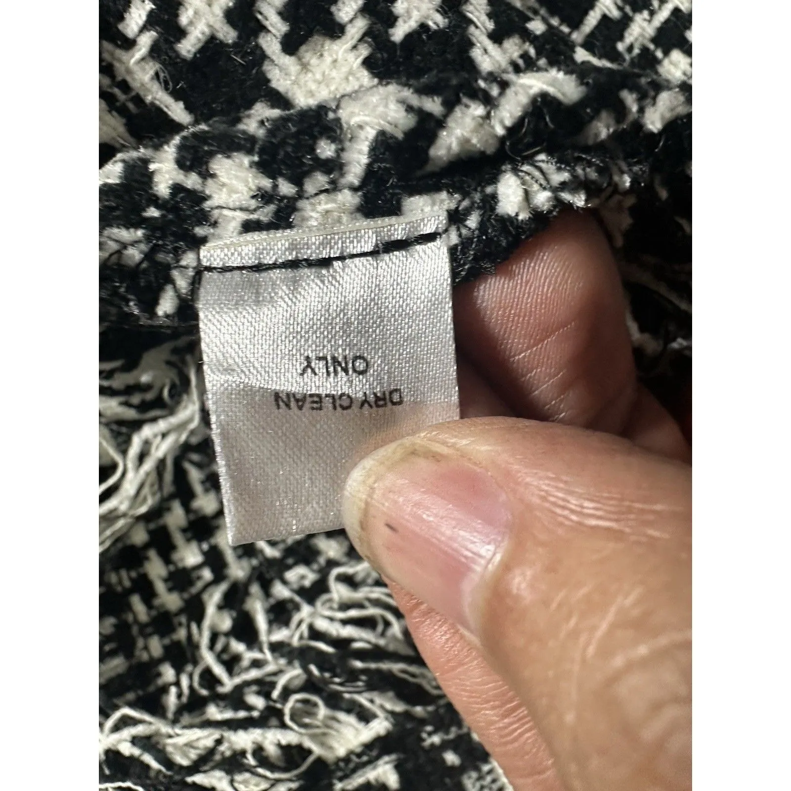 For Cynthia Houndstooth Fringe Jacket Size S - Image 15