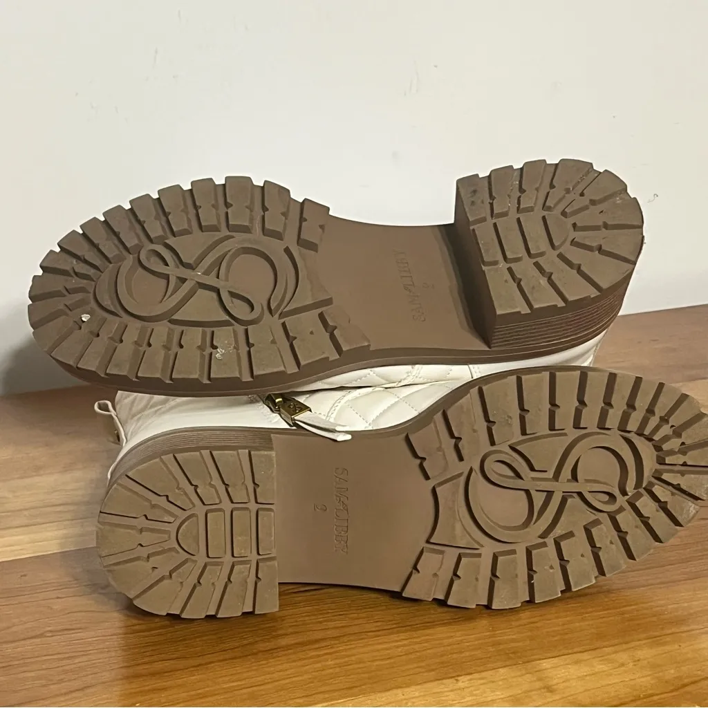 Sam & Libby  Women's Otis Quilted Heeled Ankle Boot In Soft Eggshell Size‎ 9 - Image 9