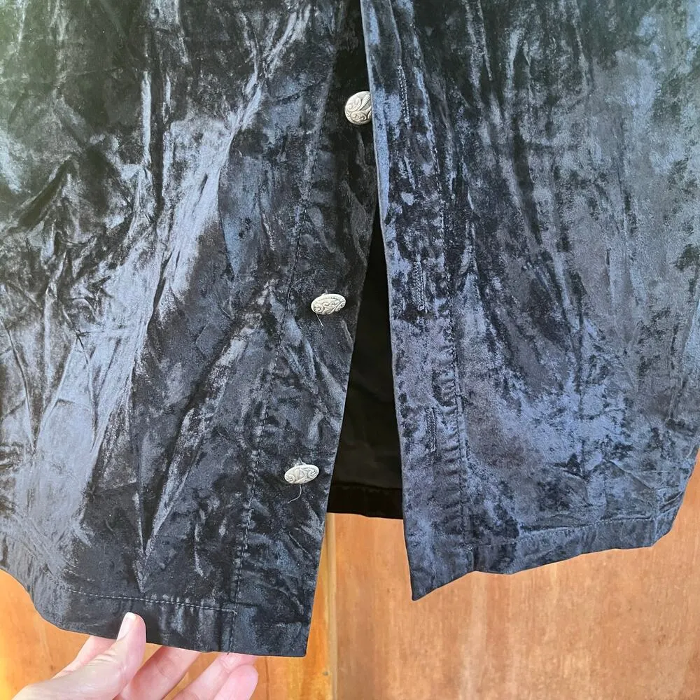 Gotcha Covered Vintage Black Crushed Velvet Maxi Skirt Size 6 - Image 6