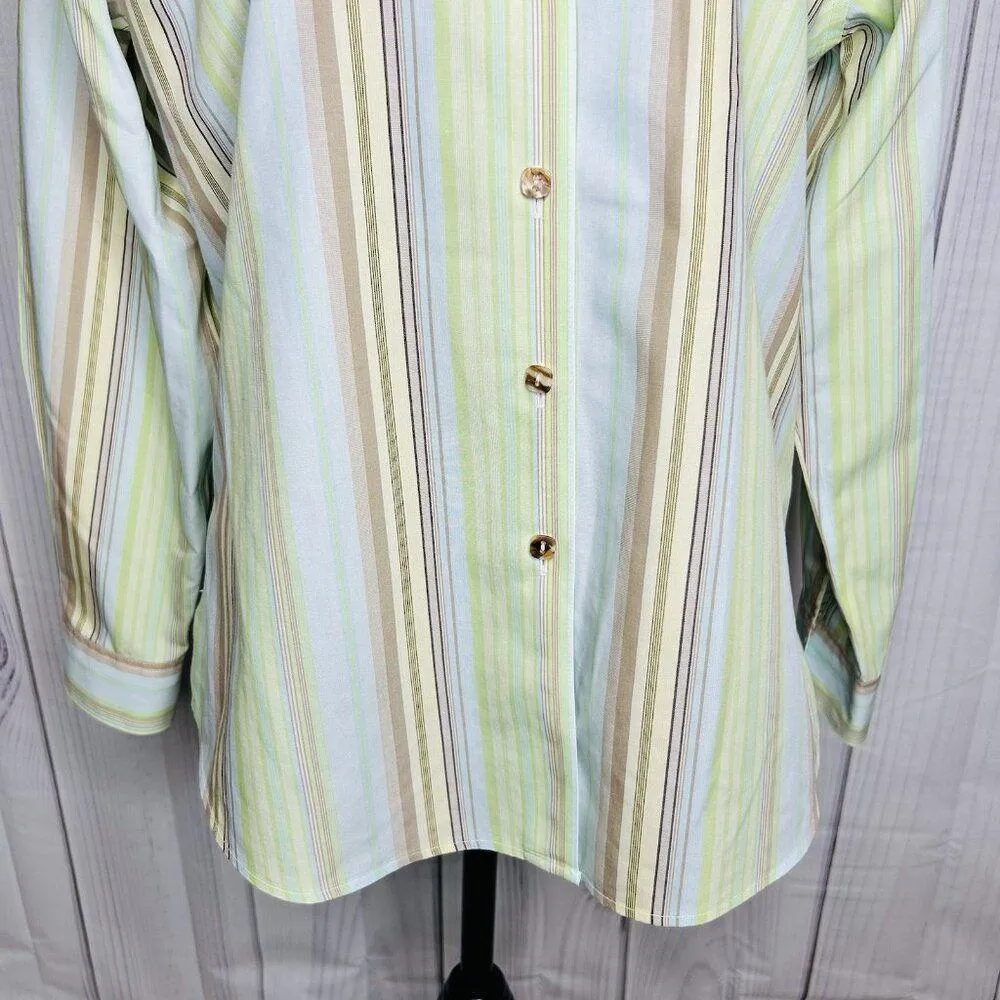 Pendleton Womens Sz 10P Petite Button Up Shirt Non Iron Shaped Fit Multicolor - Image 3