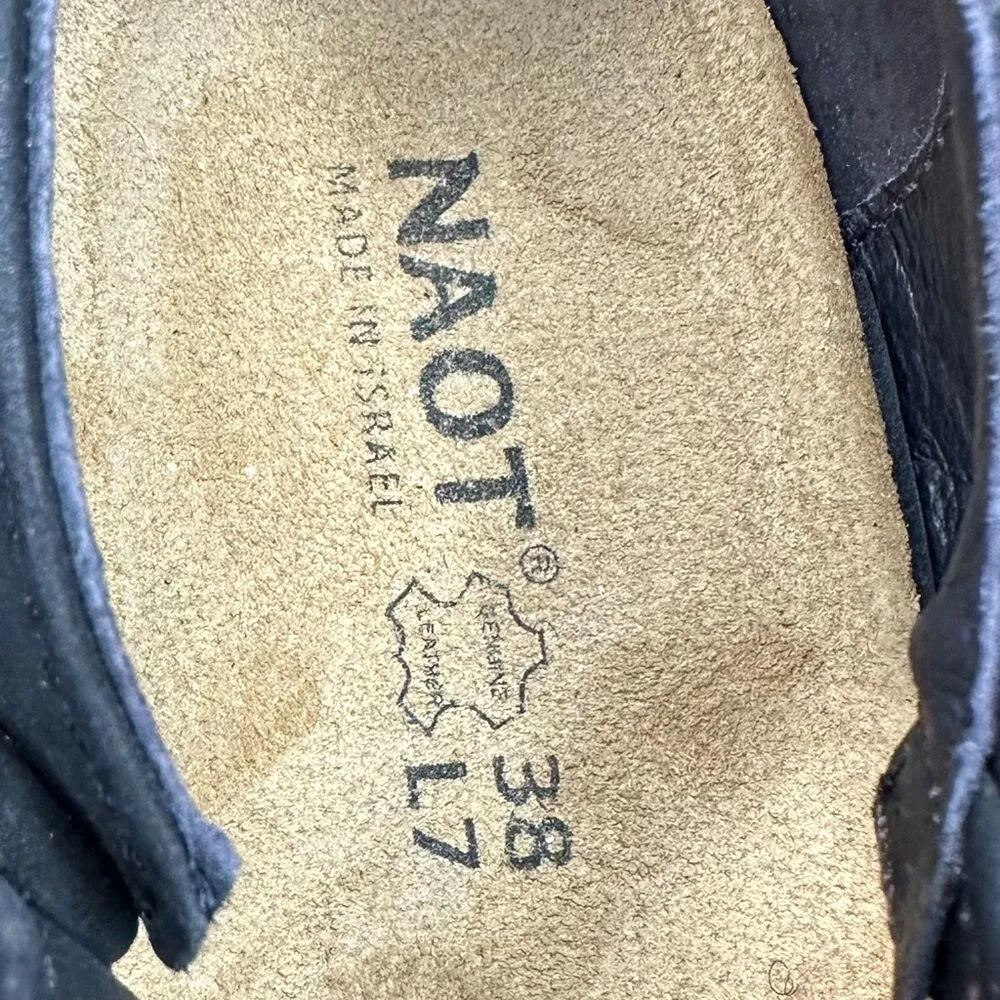 Naot Heel Black Velvet Nubuk Mary Jane Shoes, Size 7 - Image 10