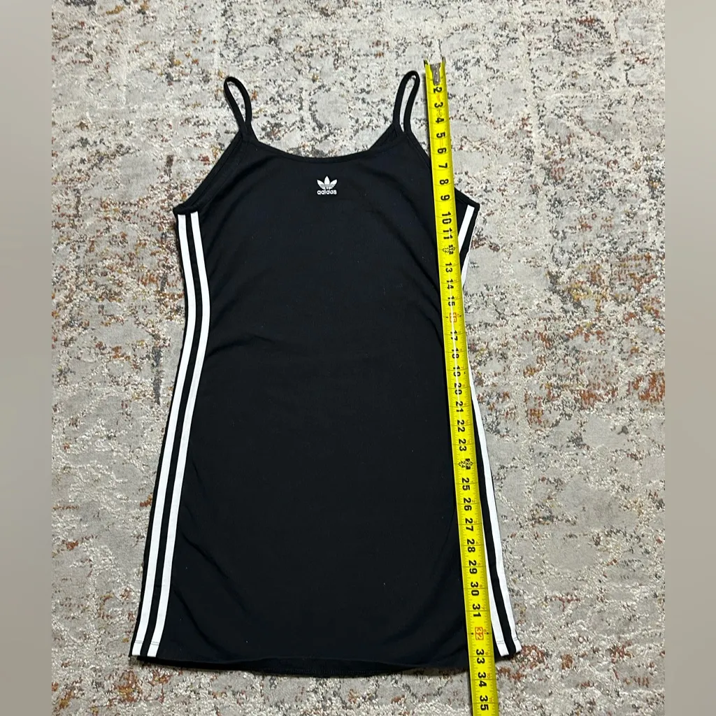 ADIDAS Black Tennis Dress with White Stripes Size Large - Image 3