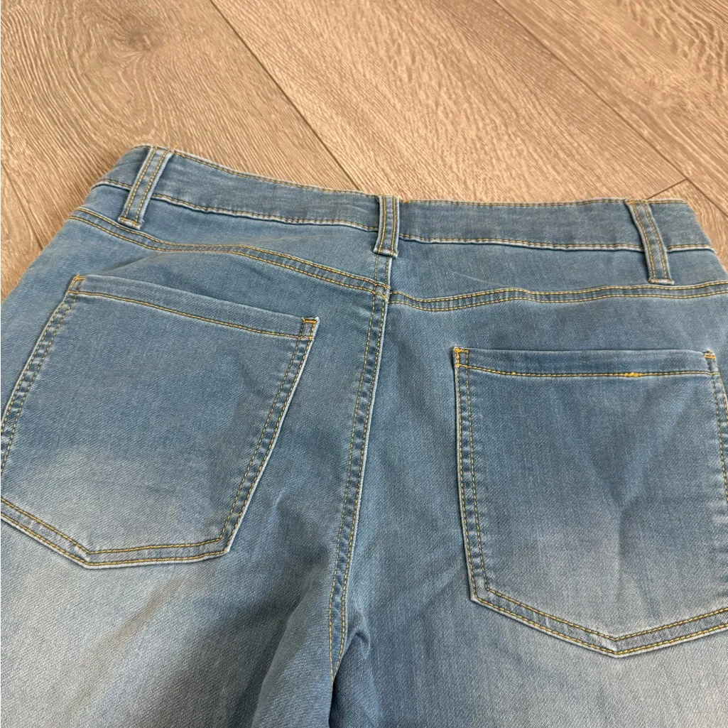 Haute Hippie Cropped Light Washed Denim Jeans - Image 2