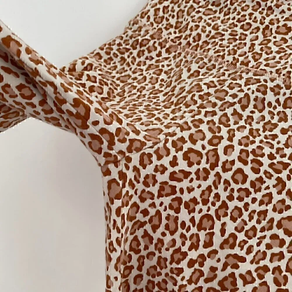 LOU & GREY ANN TAYLOR LOFT Leopard Print Essential Leggings Cream Brown Cheetah - Image 7