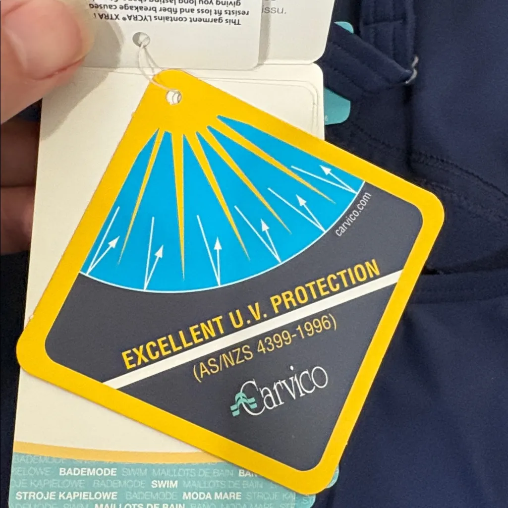 Amoena Morocco Half Bodice One Piece Mastectomy Swimsuits Blue size 8 cup B NWT - Image 8