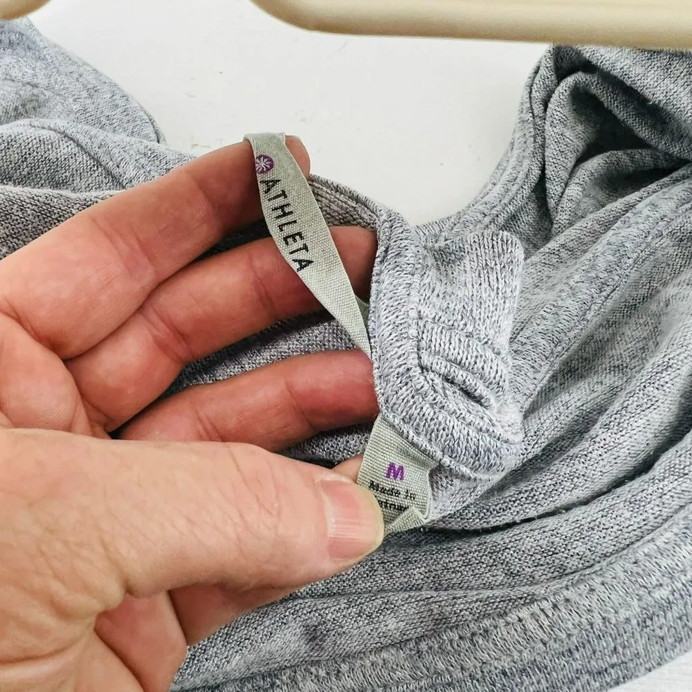 Athleta Post Gray Wrap Cardigan Sweater Marled #347868 Womens Medium - Image 4