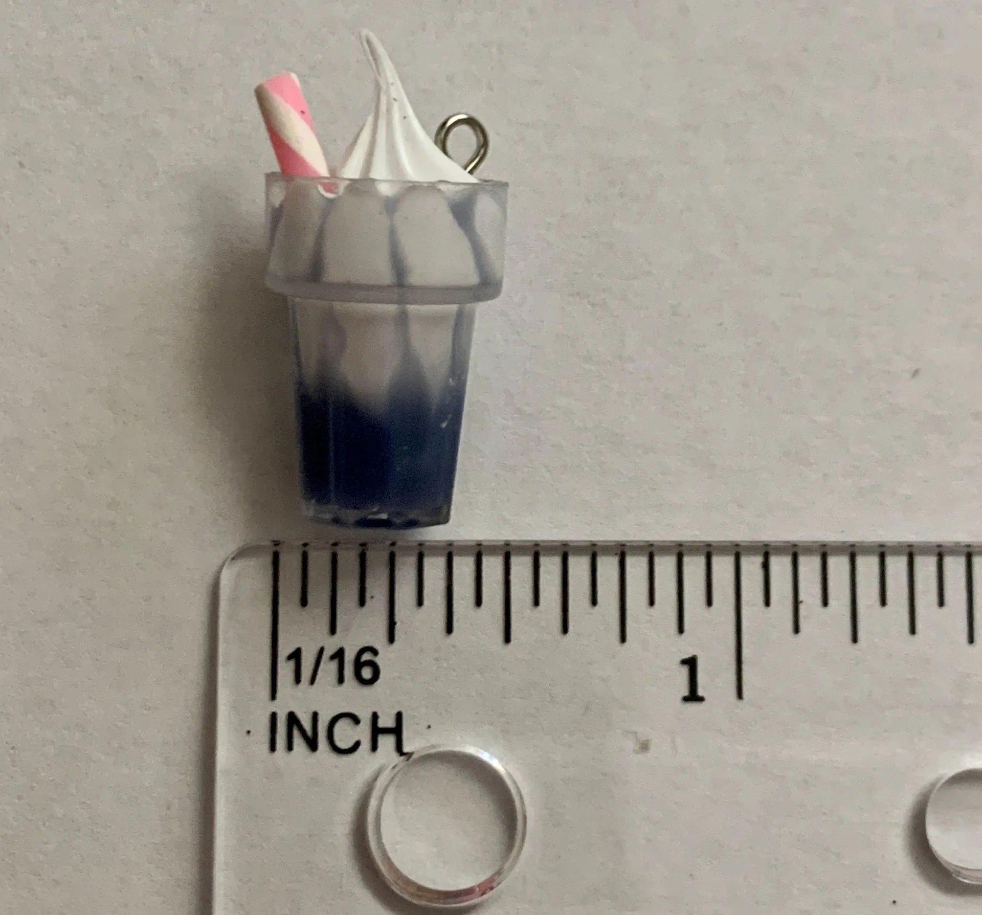 Navy Milkshake Charm Pendant Blue - Image 4