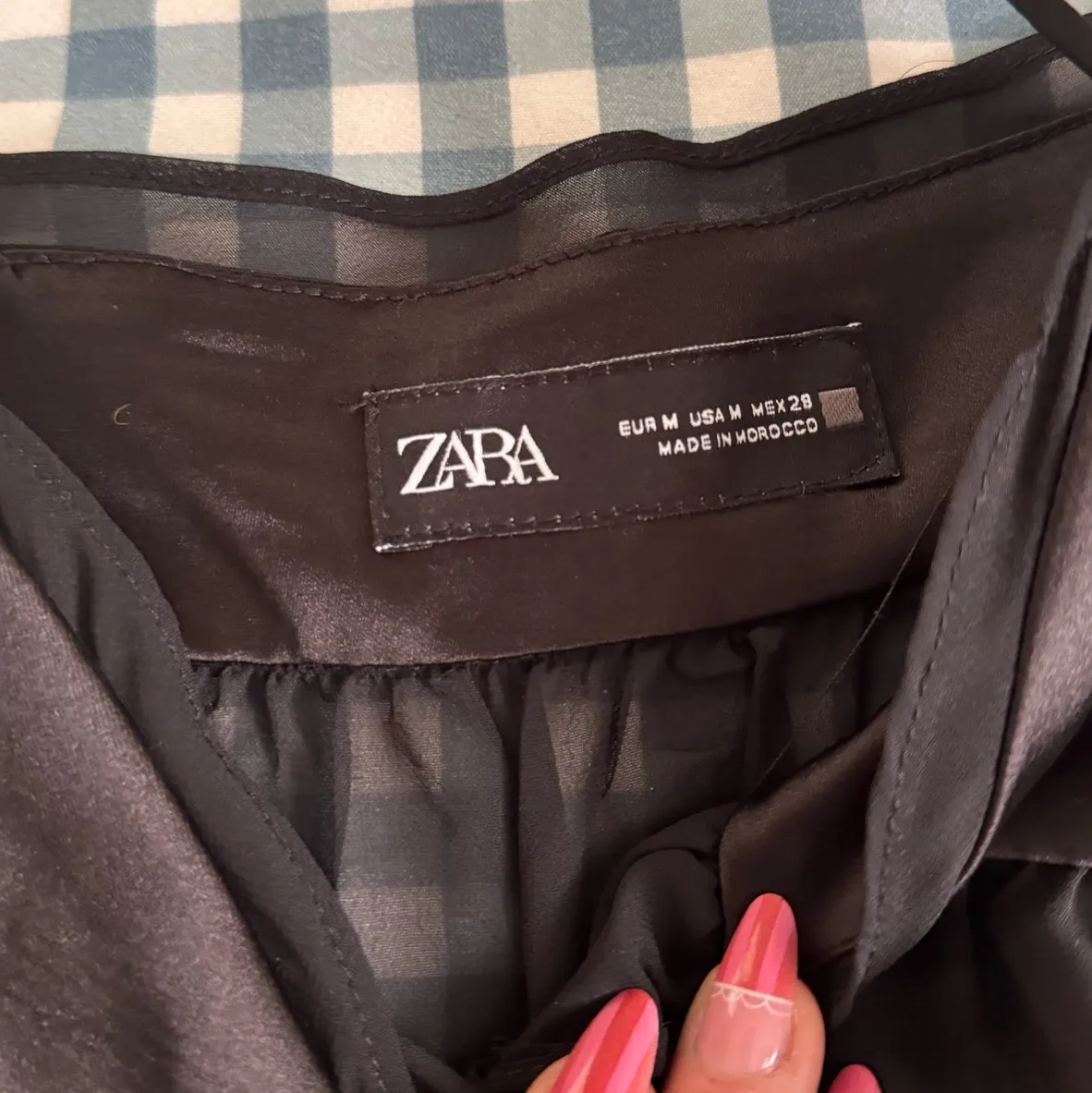 Black ZARA Silk Top - Image 2